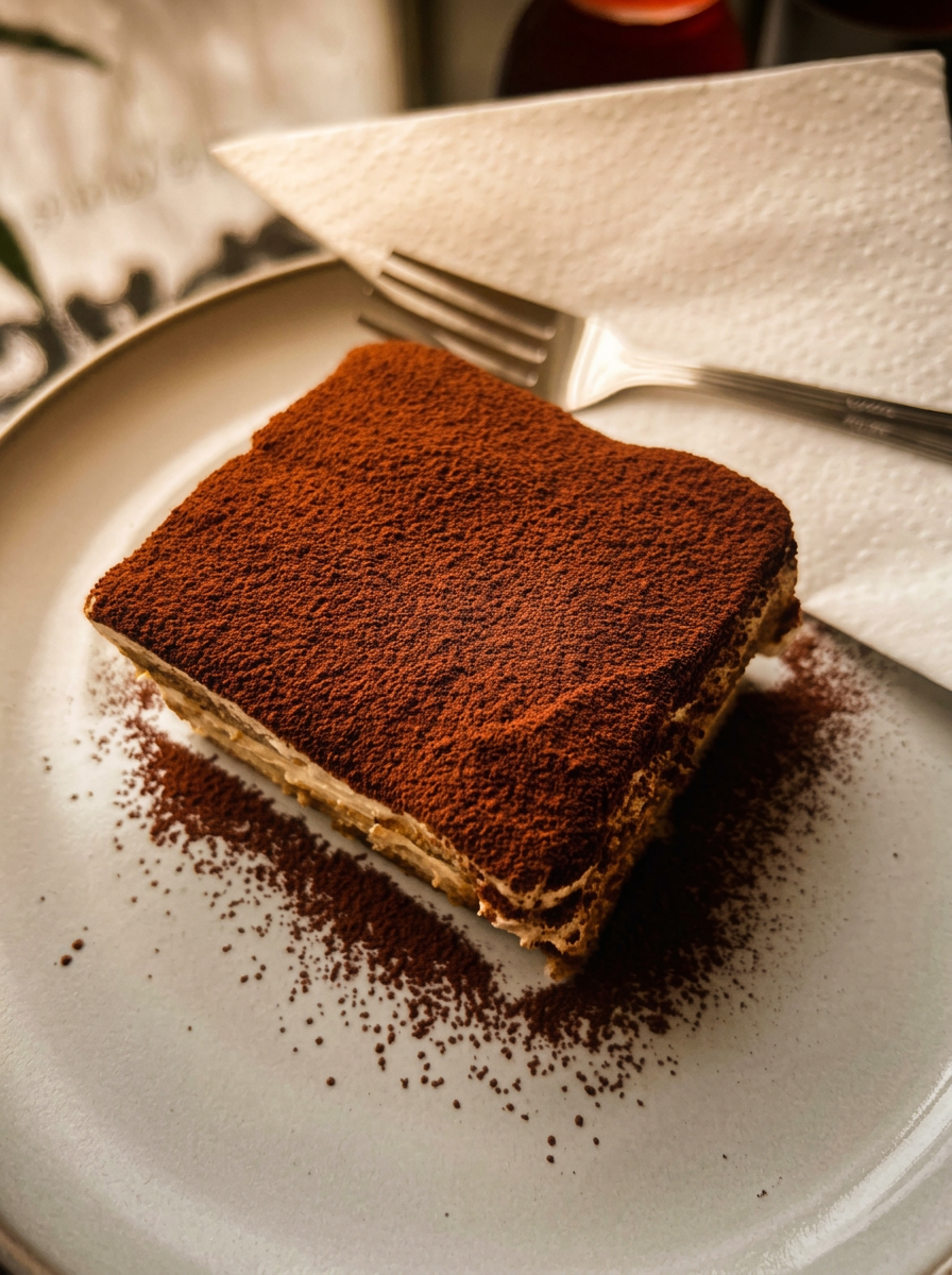 Domácí tiramisu na talíři