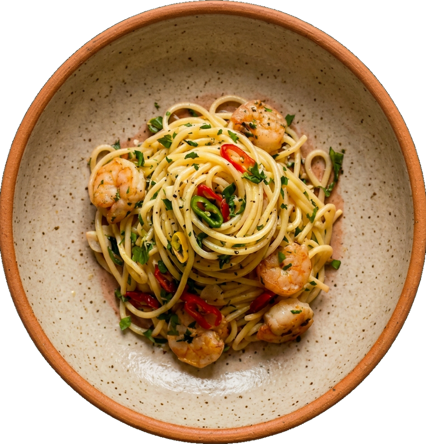 Spaghetti Aglio, Olio & Gamberi