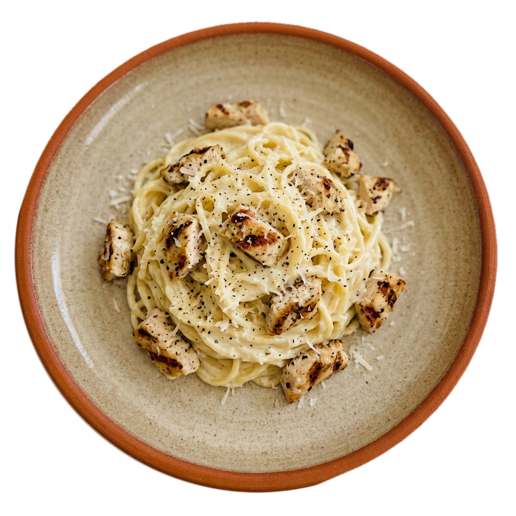 Spaghetti ai Formaggi e Pollo