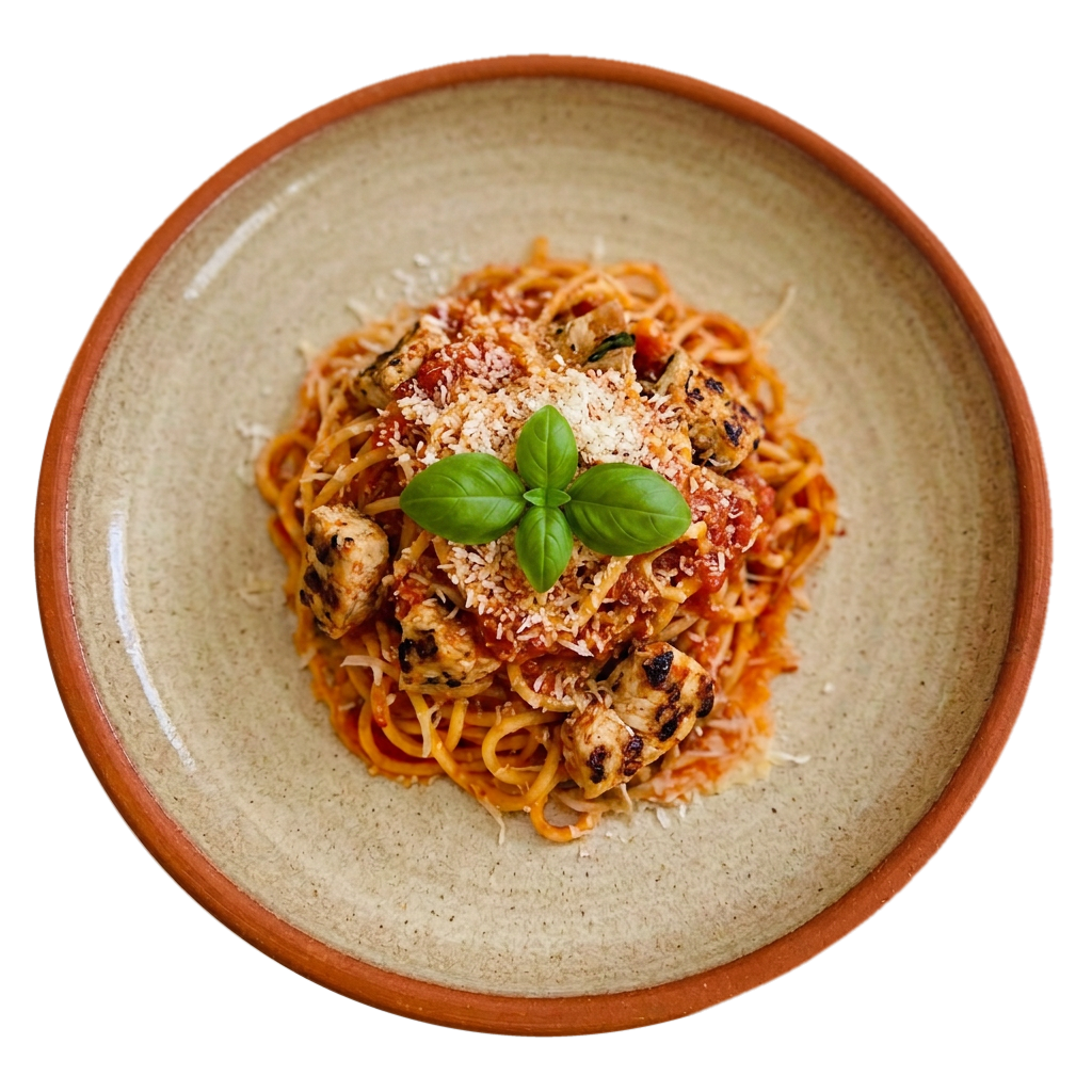 Spaghetti al Pomodoro e Pollo